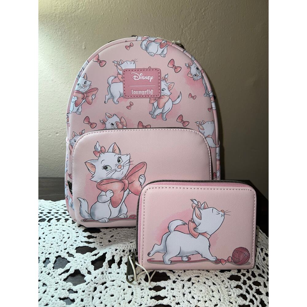 Loungefly Disney The Aristocats Marie Bows Mini Backpack Wallet